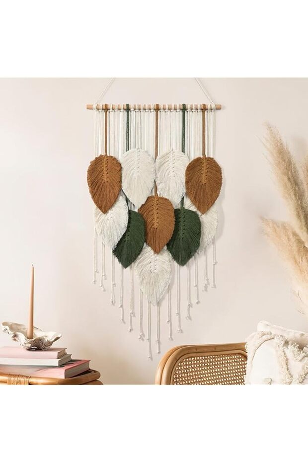Wall Hanging - Boho Leaves Macrame Tapestry