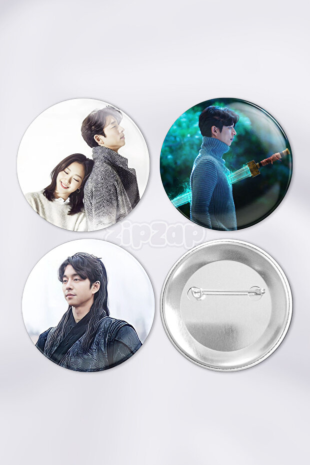 Goblin-Guardian:The Lonely and Great God Kdrama Bag Ornament Badge Pin Button Badge Set (3 Pcs)