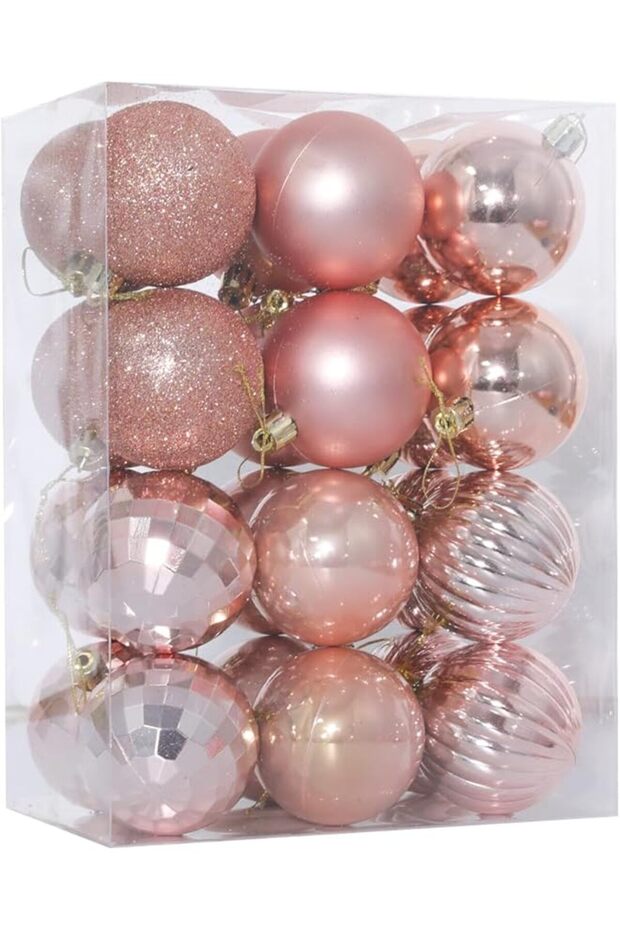 Rose Gold 2.5"/6cm Christmas Balls