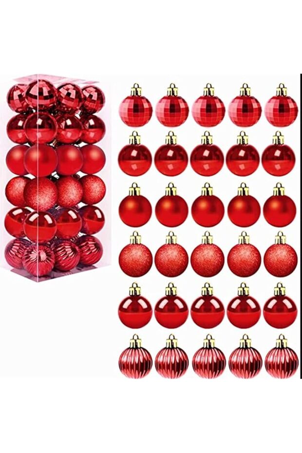 2023 Christmas Ball Ornaments 36pcs 40mm Shatterproof Xmas Tree Balls (Red)