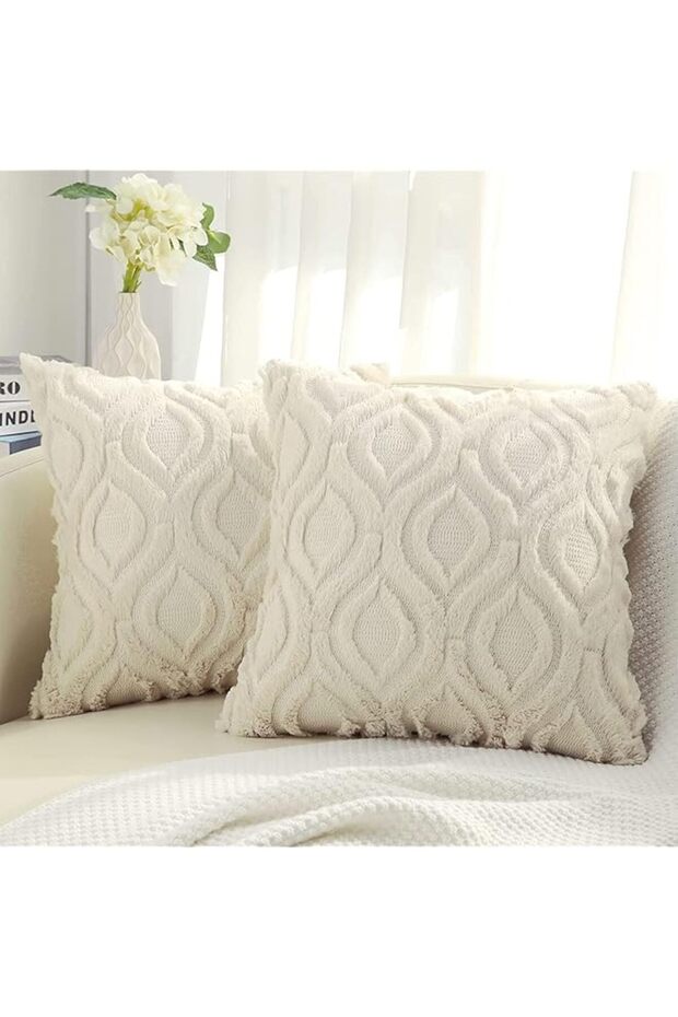Set of 2 Faux Fur Cushion Covers