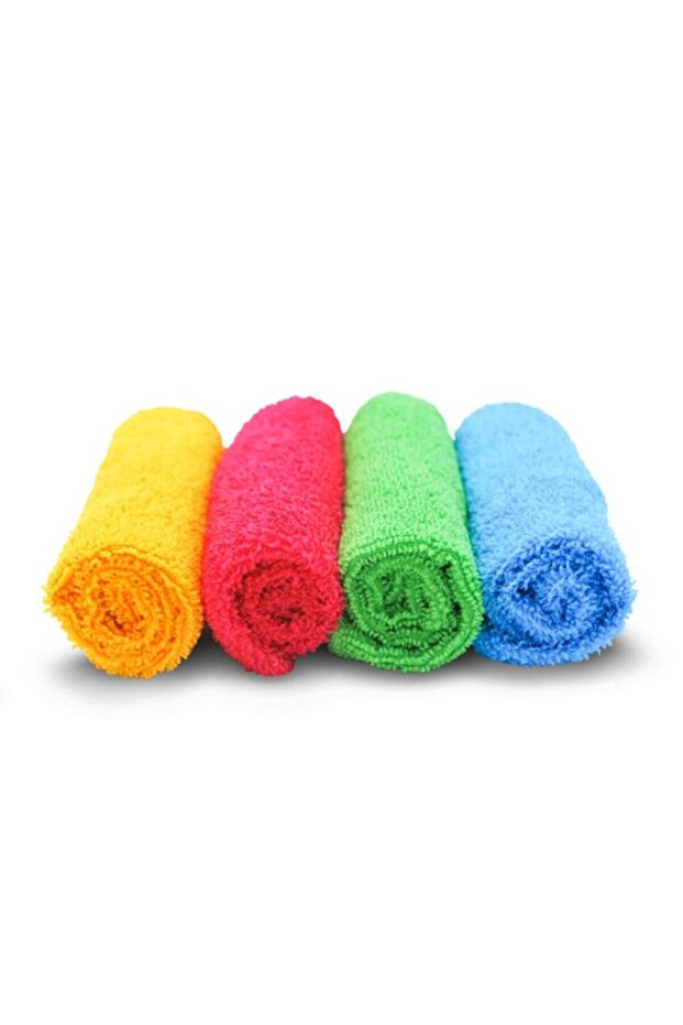 قطعة قماش تنظيف متعددة الأغراض من الألياف الدقيقة مكونة من 4 قطع - 1