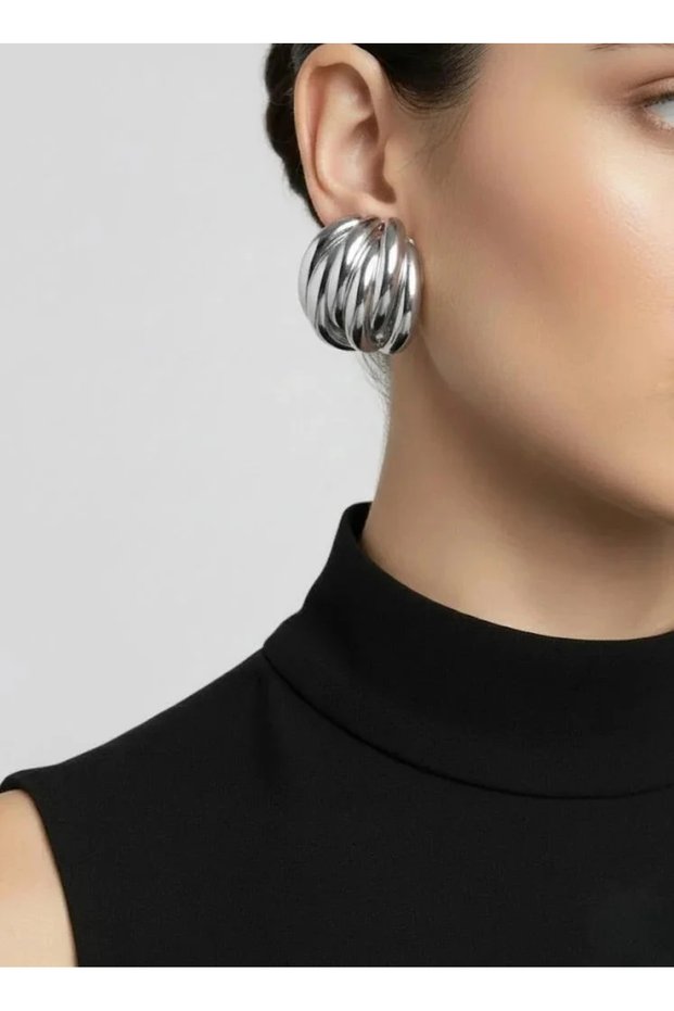 Vip Brass Tarnish Free Antiallergic Silver Twist Hoop Vintage Women Earrings Jewelry