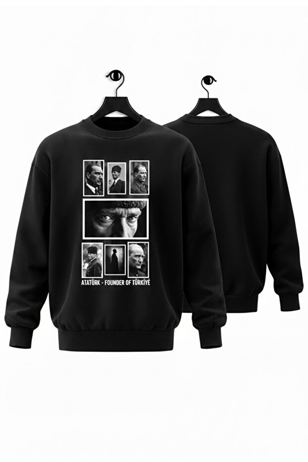 Oversized 100% Cotton Mustafa Kemal Ataturk Printed Sweatshirt