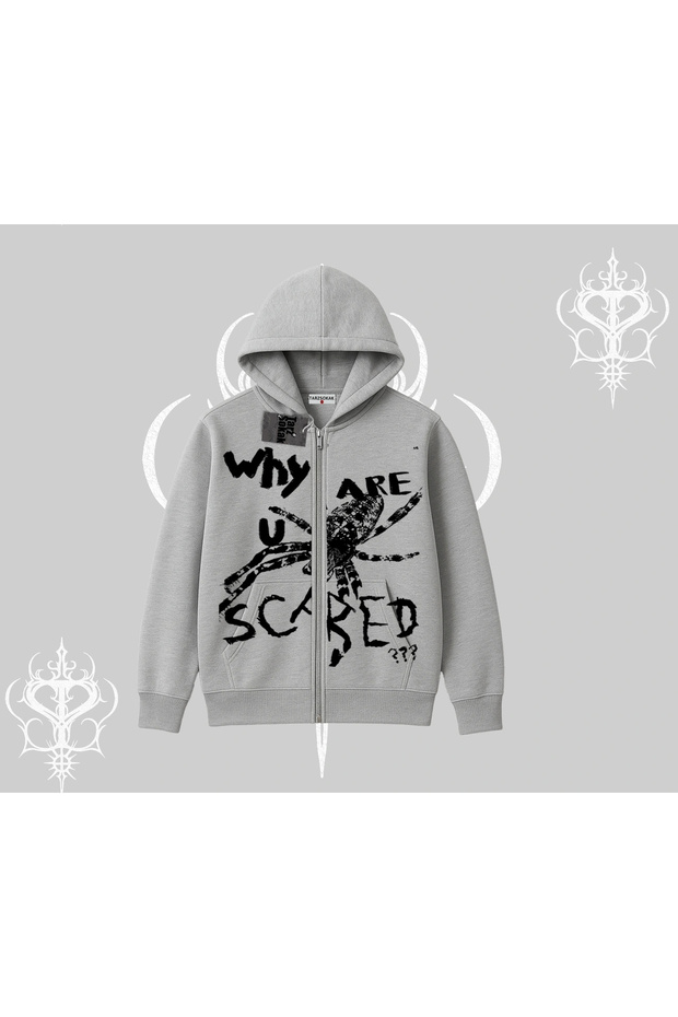 White Cardigan Sweatshirt Why Are You Scared?