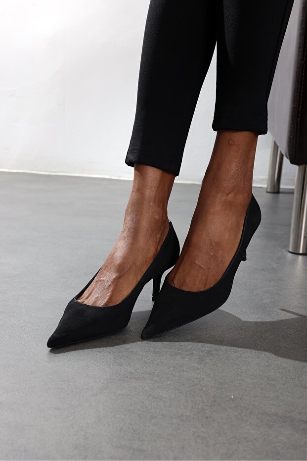 Black Suede Classic Stiletto 25445