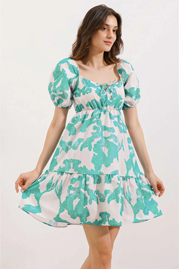 2351 Flared Poplin Dress - D. Mint - 3