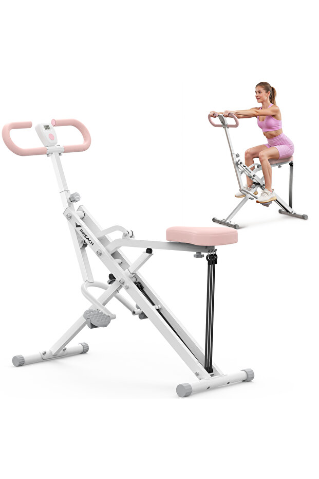 2 in 1 Squat Rowing Machine, Easy Setup & Foldable Exercise Equipment, Glute Trainer Machine