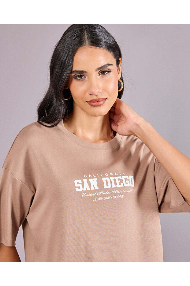 Women Beige Printed T-Shirt - 4