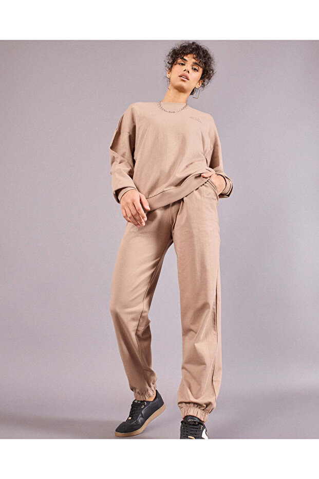 Women Brown Solid Wide Leg Joggers - 5
