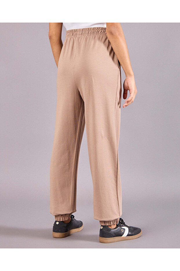 Women Brown Solid Wide Leg Joggers - 3