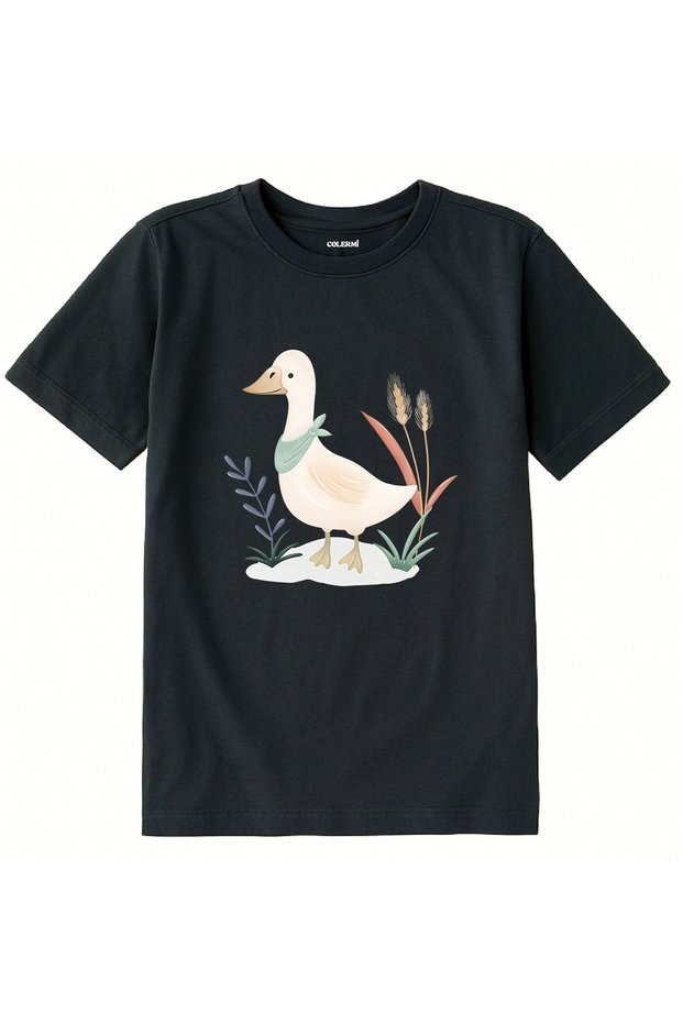 Cotton Fabric Children's T-Shirt β Natural Duck Design T-Shirt