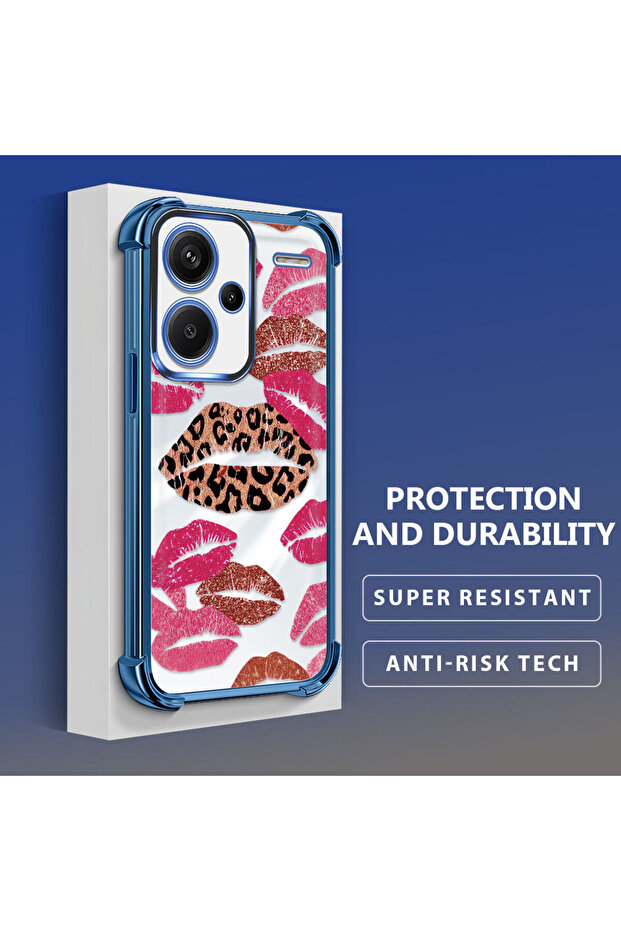 حافظة حماية من السيليكون الشفاف المتوافقة مع هاتف Xiaomi Redmi Note 13 Pro Plus 5G بأنماط الشفاه - 4