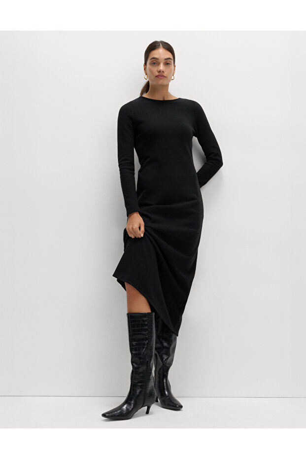 Pamuklu Midi Elbise - 1