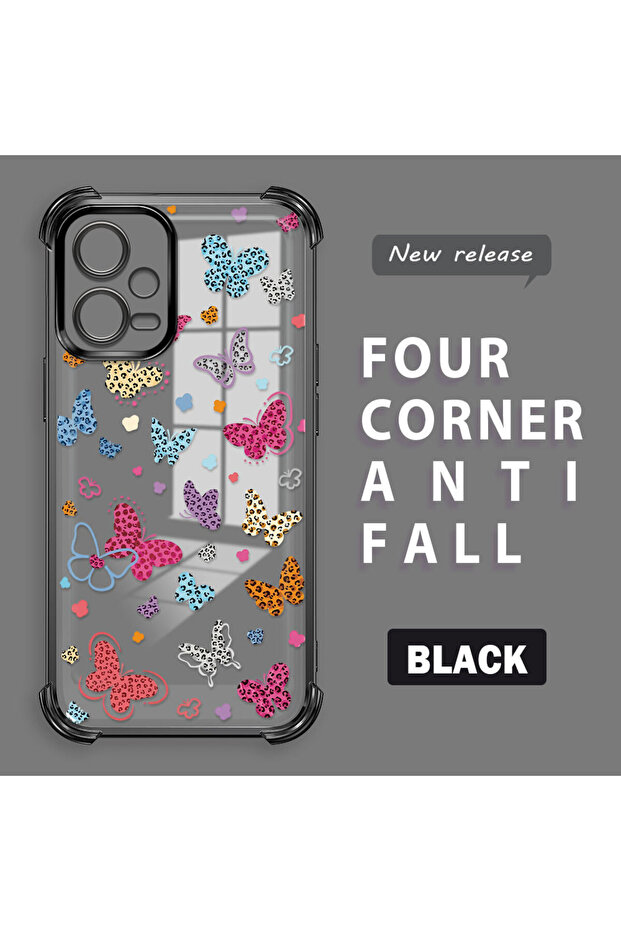 حافظة حماية من السيليكون الشفاف المتوافقة مع Xiaomi Poco X5 بأنماط الفراشة - 2