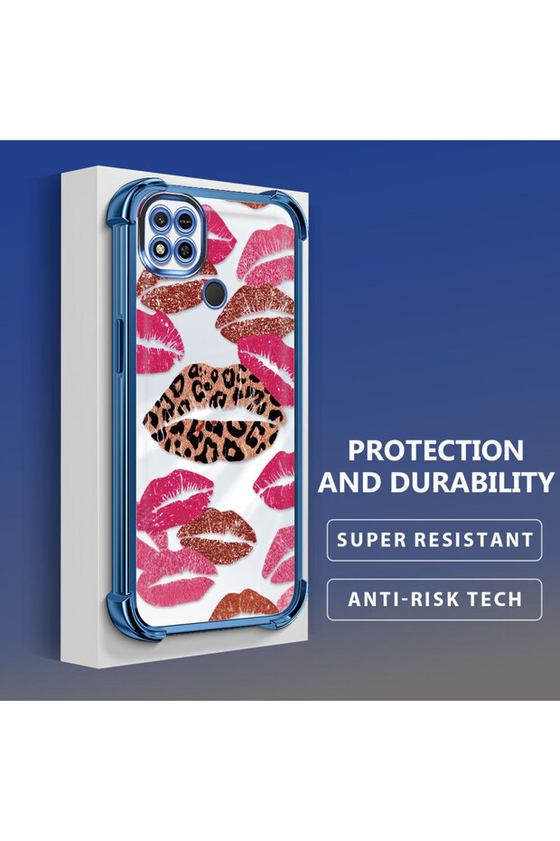 حافظة حماية من السيليكون الشفاف المتوافقة مع هاتف Xiaomi Redmi 10A بأنماط الشفاه - 3