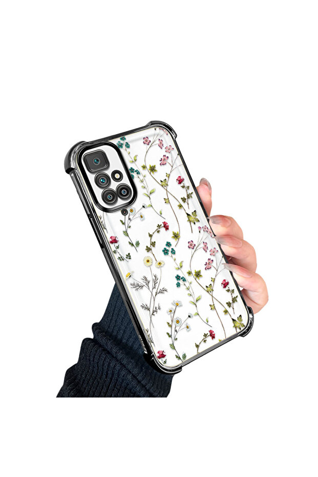 حافظة حماية من السيليكون الشفاف المتوافقة مع Xiaomi Redmi 10 بأنماط زهور - 2