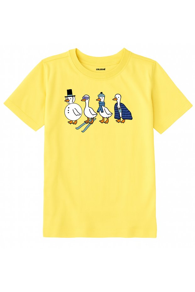 Cotton Fabric Children's T-Shirt β Four Geese Printed T-Shirt