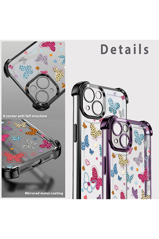 حافظة حماية من السيليكون الشفاف المتوافقة مع هاتف iPhone 15 Pro بأنماط الفراشة - 8