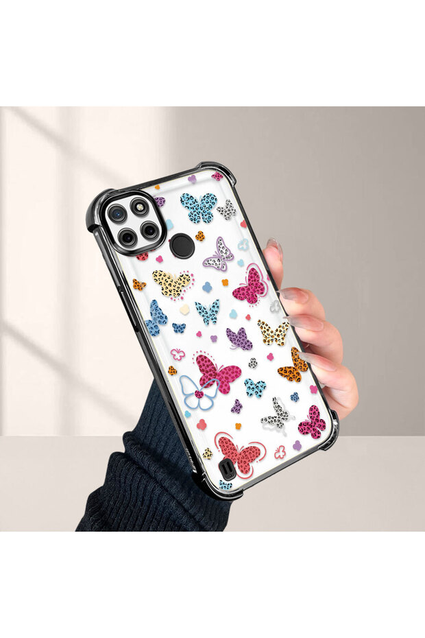 Realme C21Y/C25Y Compatible Transparent Silicone Flutter Protective Case Butterfly Patterns