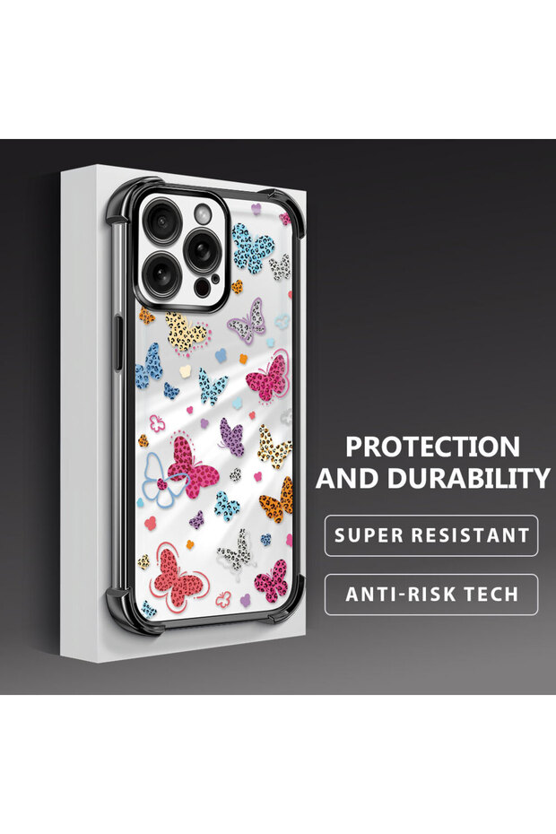 حافظة حماية من السيليكون الشفاف المتوافقة مع هاتف iPhone 15 Pro بأنماط الفراشة - 5