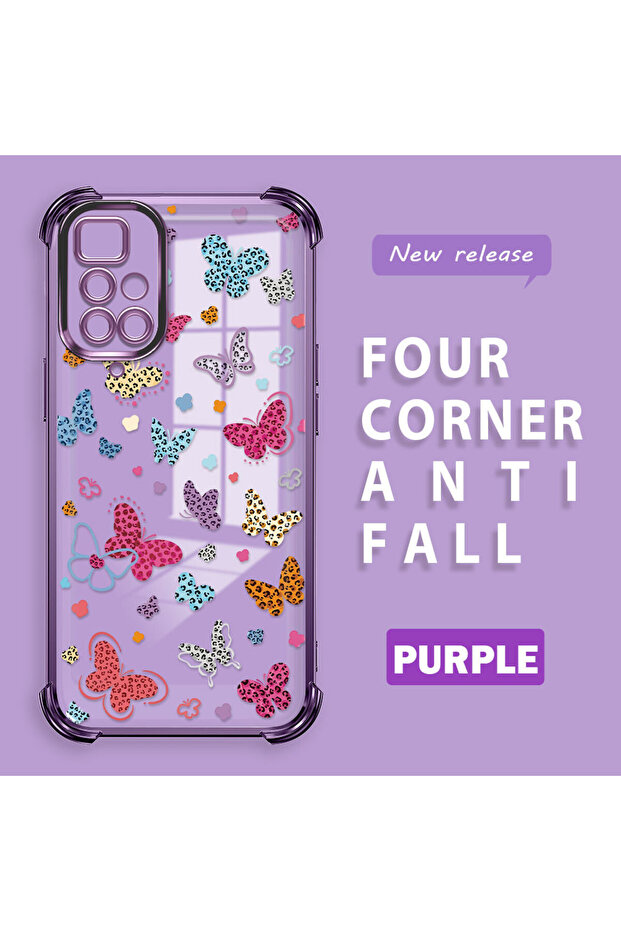 حافظة حماية من السيليكون الشفاف المتوافقة مع Xiaomi Redmi 10 بأنماط الفراشة - 2