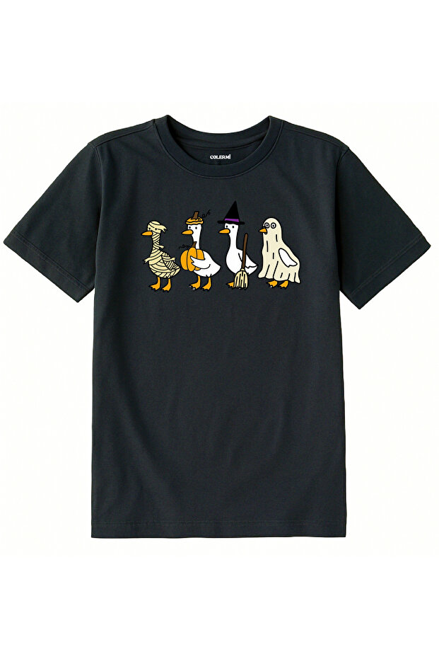 Cotton Fabric Children's T-Shirt – Costumed Geese Printed