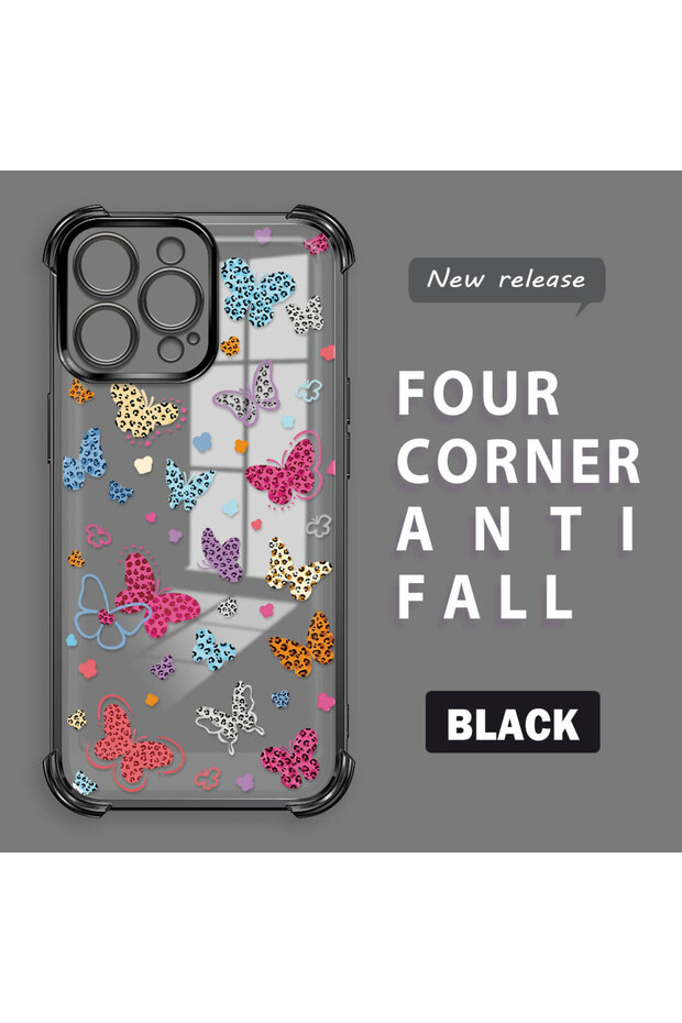 حافظة حماية من السيليكون الشفاف المتوافقة مع هاتف iPhone 16 Pro Max بأنماط الفراشة - 2