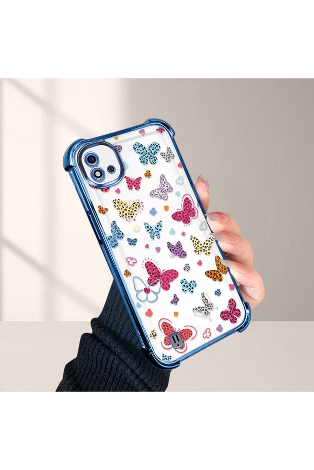 Realme C20/C20A Compatible Transparent Silicone Flutter Protective Case Butterfly Patterns