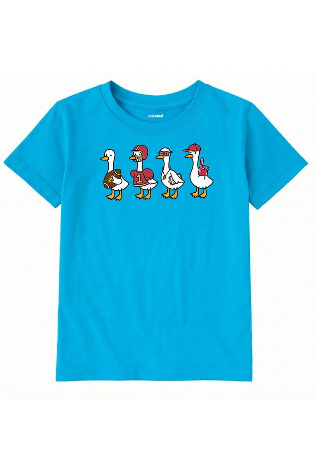 Cotton Fabric Children's T-Shirt β Sportsmen Geese Printed