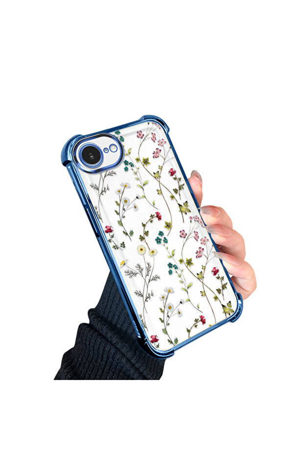 حافظة واقية من السيليكون الشفاف المتوافقة مع iPhone 16e بأنماط زهور - 2
