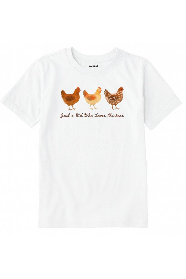 Cotton Fabric Children's T-Shirt β Chicken Pattern Children's T-Shirt