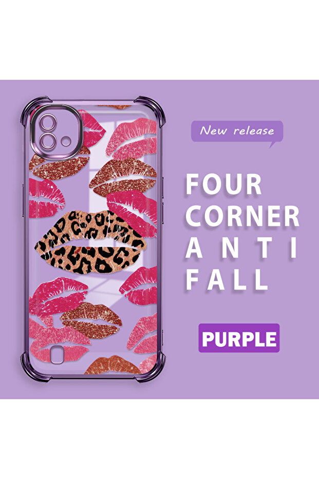 حافظة واقية من السيليكون الشفاف المتوافقة مع Realme C20/C20A بأنماط الشفاه - 1