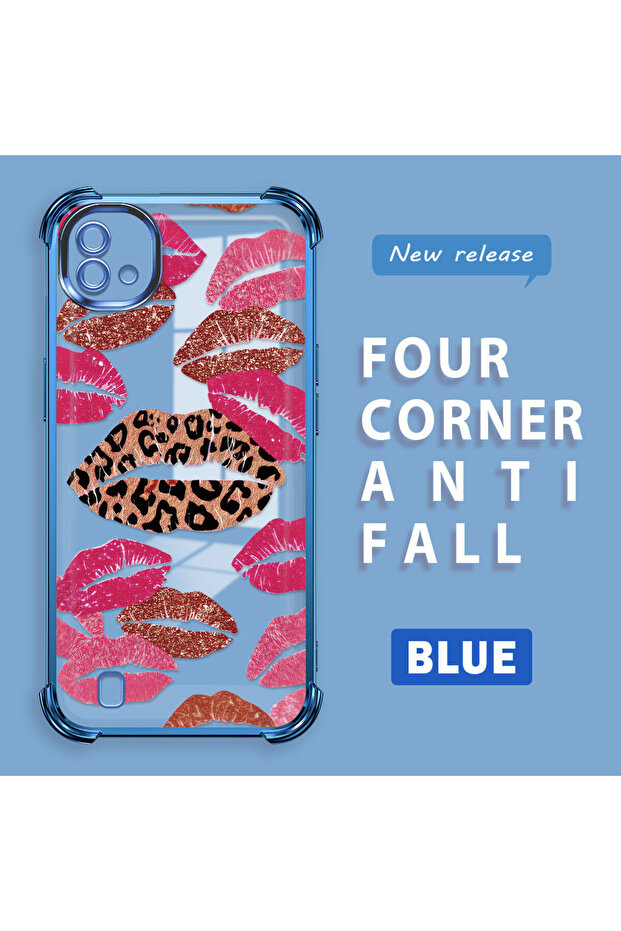 حافظة واقية من السيليكون الشفاف المتوافقة مع Realme C20/C20A بأنماط الشفاه - 1