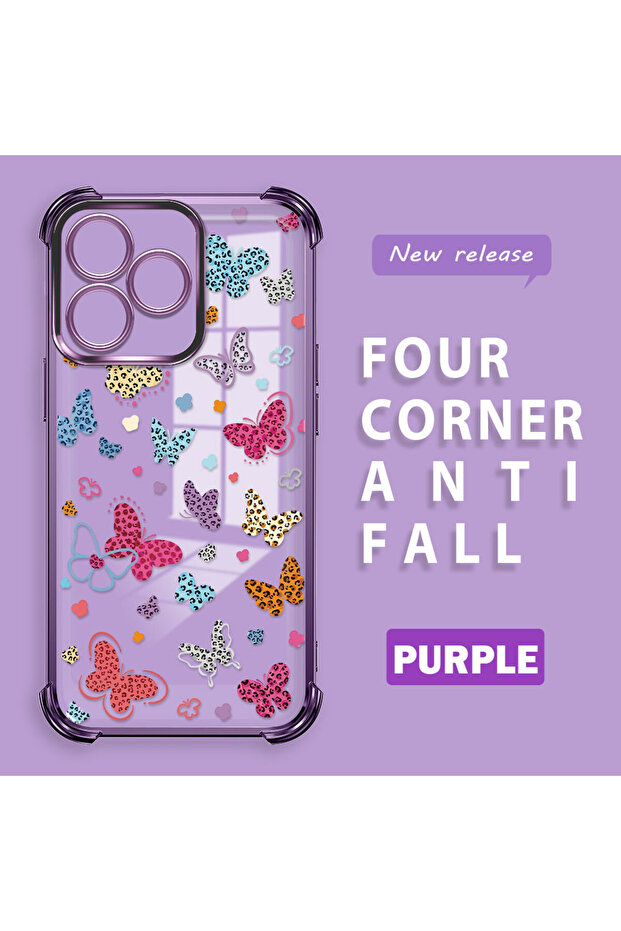 حافظة حماية من السيليكون الشفاف المتوافقة مع Realme Note 50 بأنماط الفراشة - 2