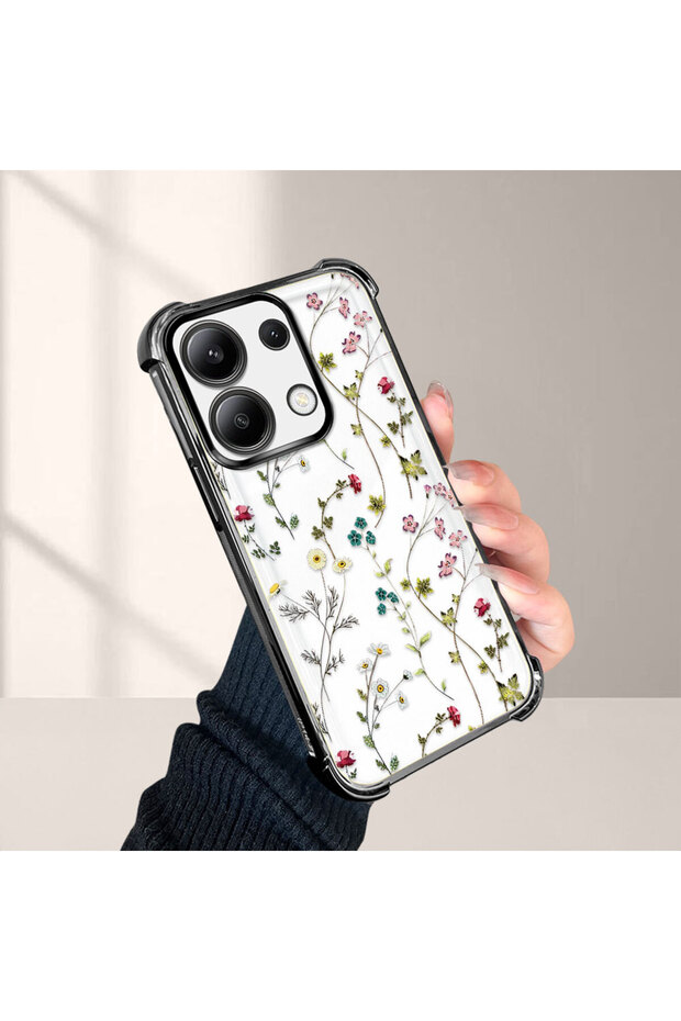 حافظة حماية من السيليكون الشفاف المتوافقة مع Xiaomi Redmi Note 13 بأنماط زهور - 5