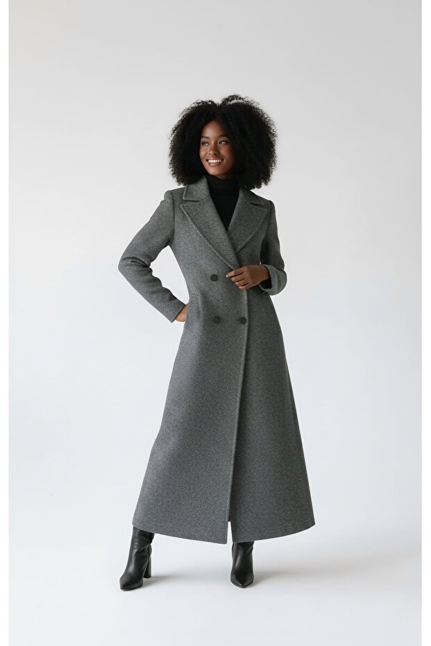 معطف طويل من جلد السمك - 3