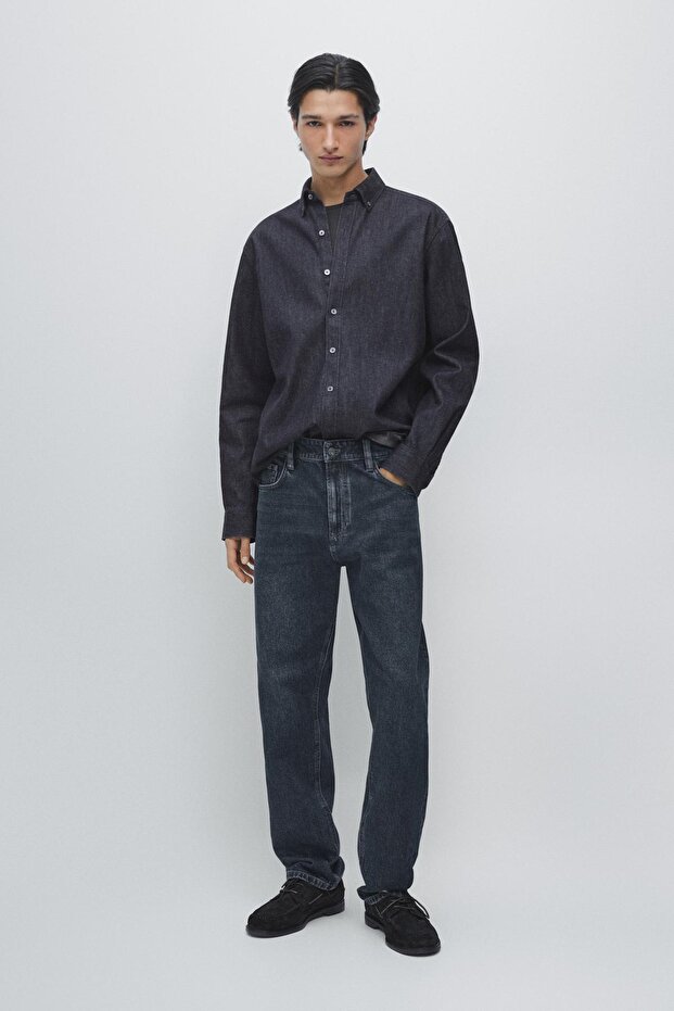 Regular fit denim gömlek - 1