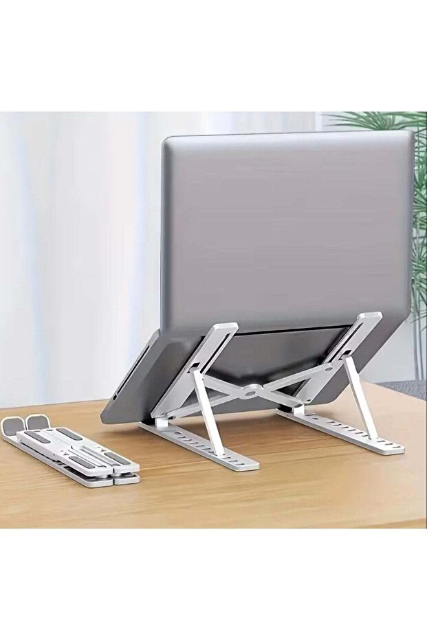 2-in-1 Adjustable Laptop and Phone Stand White