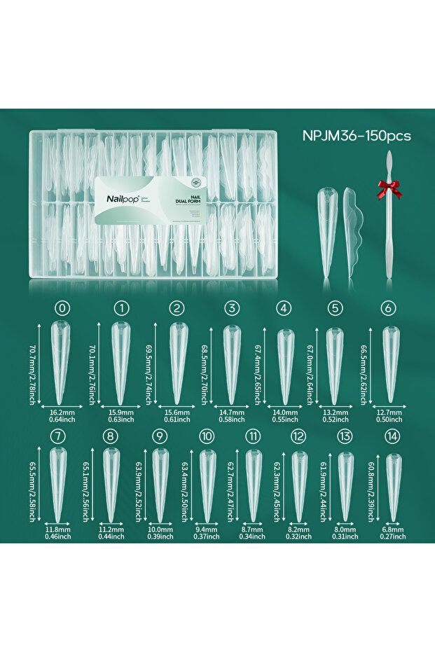 Butterfly 150 Nailpop Butterfly Nail Dual Forms 15 Sizes Reusable French Extension Gel Acrylic Nail