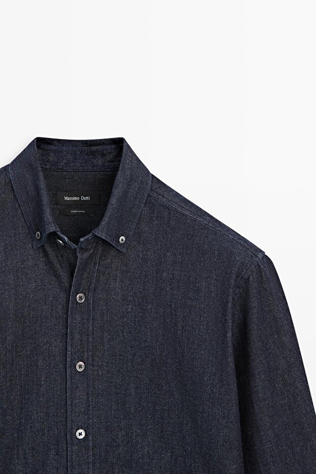 Regular fit denim gömlek - 6