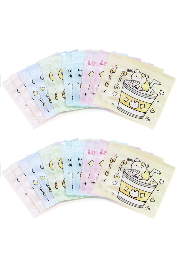mixed color 20pcs/lot 10X11cm Cute Ziplock Bag Multiolor Plastic Candy Snack Pouches Cartoon Pattern