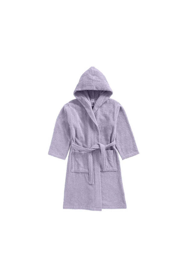 Kids Bathrobe 85 x 112 Cm 8 Year 400 GSM Lilac 100% Terry Cotton Set of 1