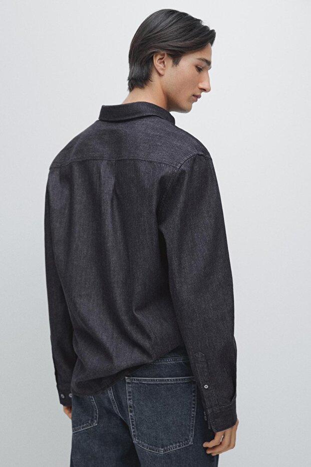 Regular fit denim gömlek - 3