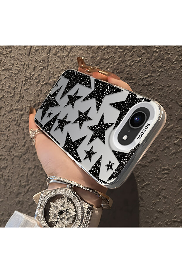 حافظة سيليكون متوافقة مع هاتف iPhone 16E ذات حافة صلبة ومضادة للسقوط بأنماط نجمية - 3