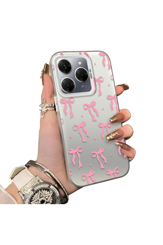Tecno Spark 20 Pro Compatible Silicone Edge Hard Back Anti-Fall Case Butterfly Knot Patterns