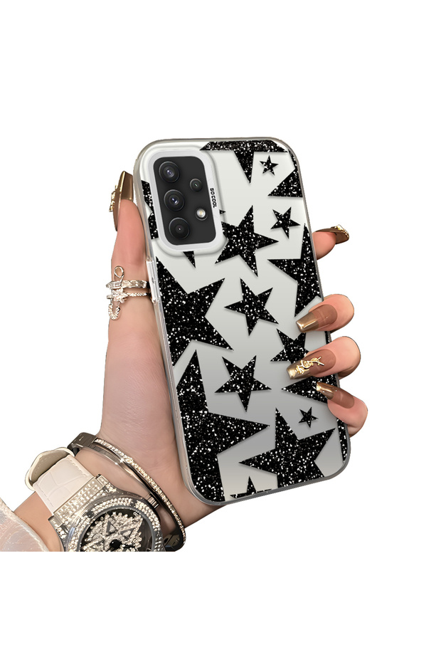 Samsung Galaxy A32 Compatible Silicone Edge Hard Back Anti-Fall Case Star Patterns