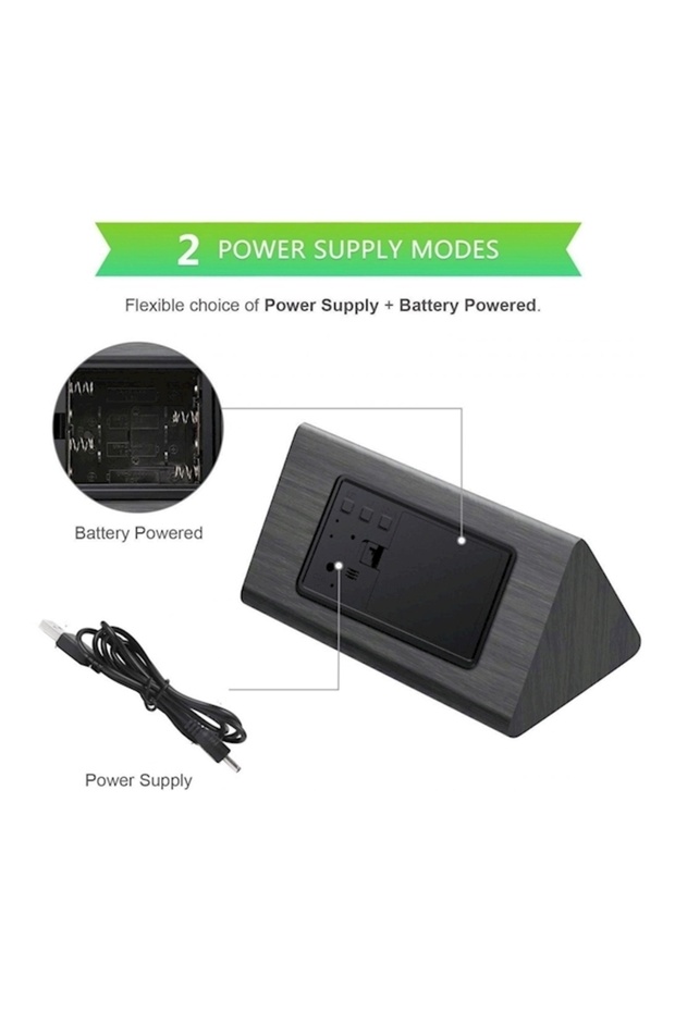 Digital Alarm Clock Black - 4