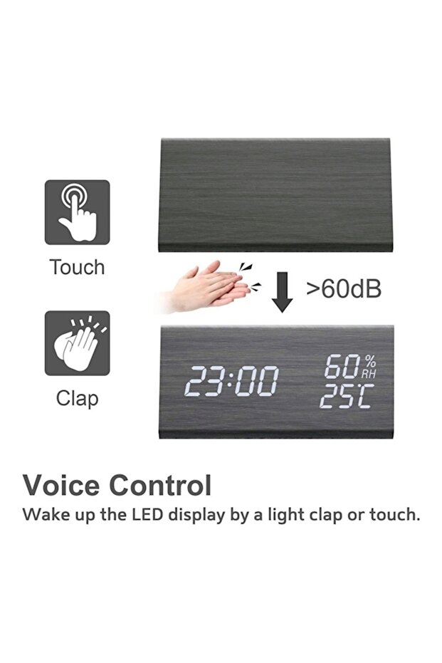 Digital Alarm Clock Black - 1