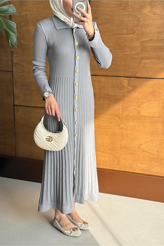 Aller Merserize Elbise Gri - 3